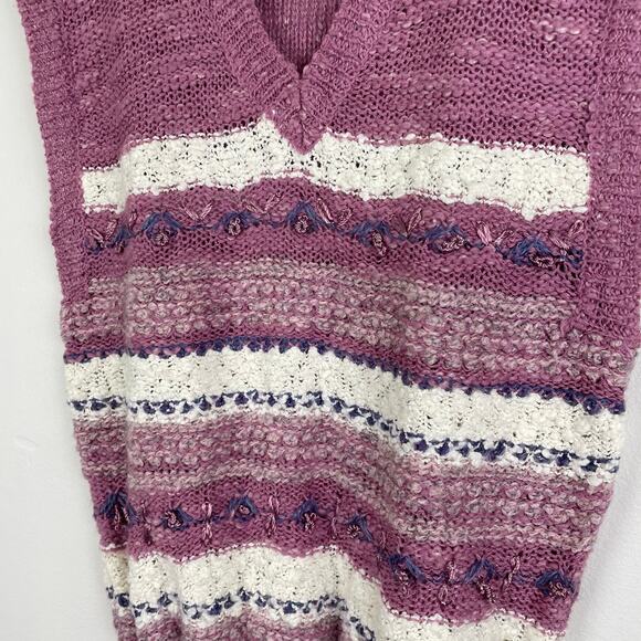 VTG 80s Expressly for Joyce Sweater Vest Striped Coquette Sleeveless Knit Preppy - Picture 13 of 14